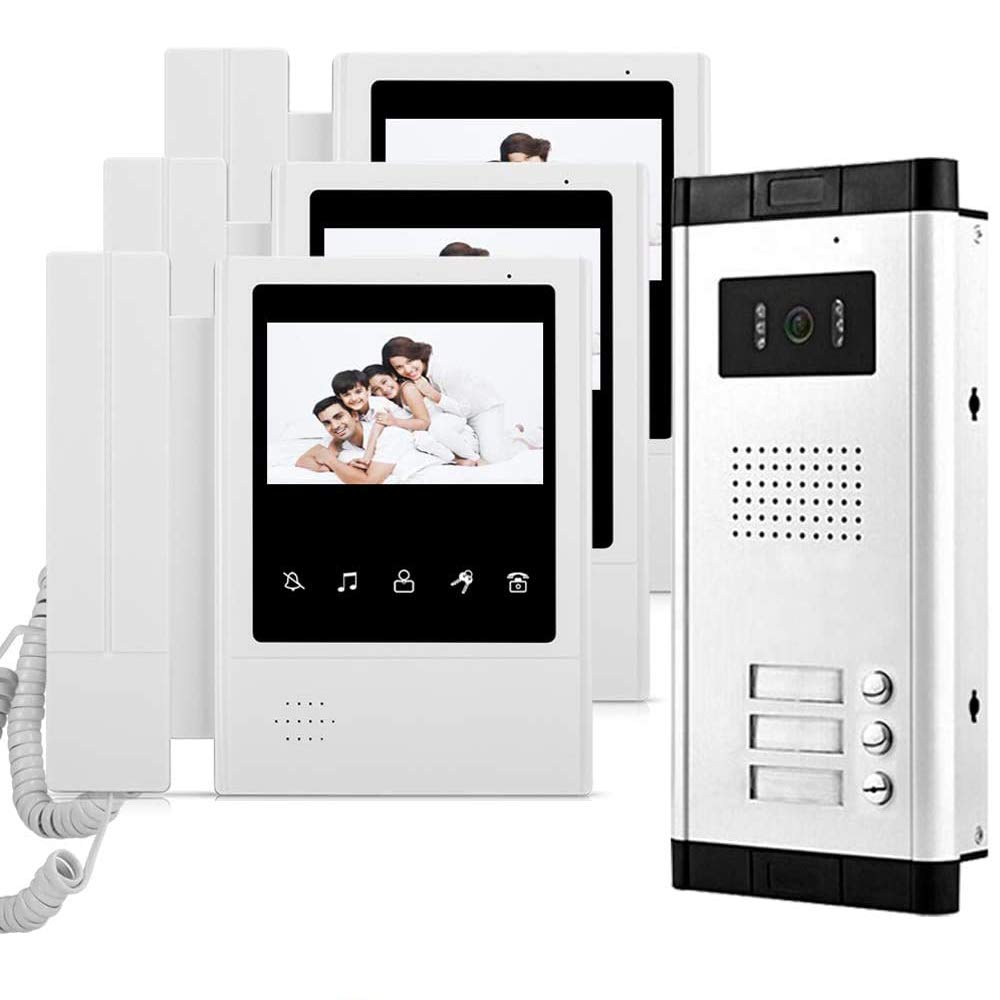 Uoweky Kit Videocitofonico Cablato 4.3" con 3 Monitor