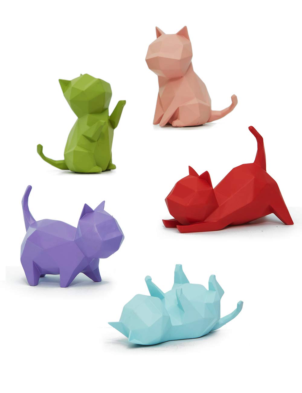 Amoy-Art 5pcs Gatto Scultura Moderna in Resina