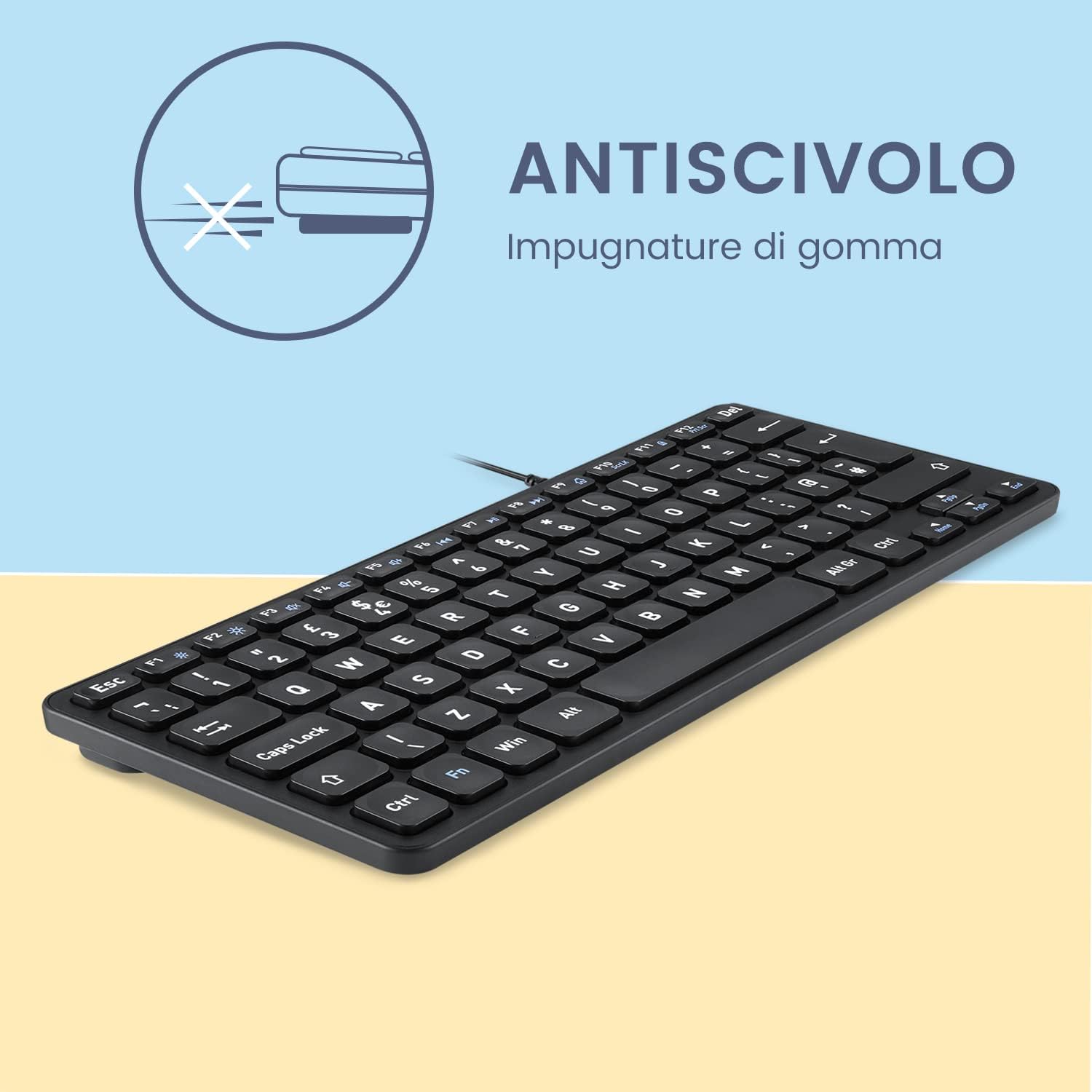 Perixx PERIBOARD-432 Mini Tastiera USB, Layout IT - immagine 5