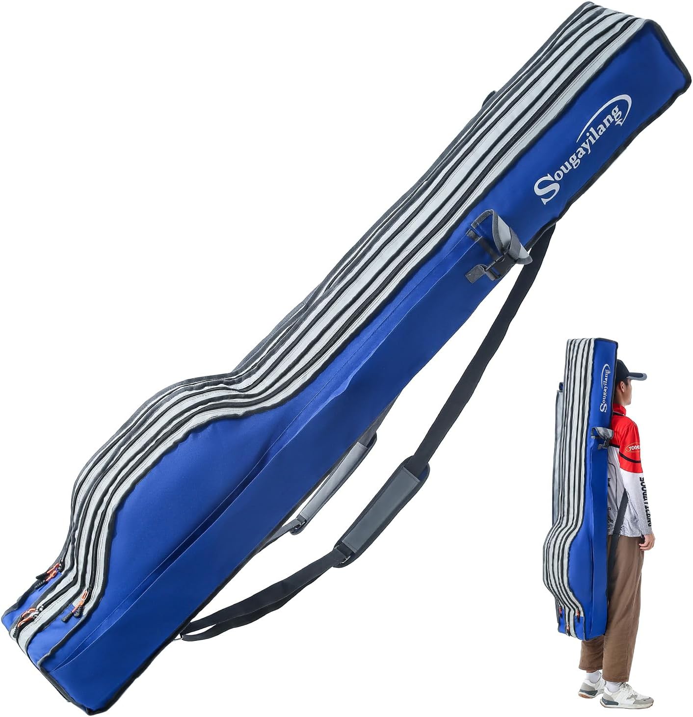 Sougayilang Borsa Portatile per Canna da Pesca 160cm - immagine 7