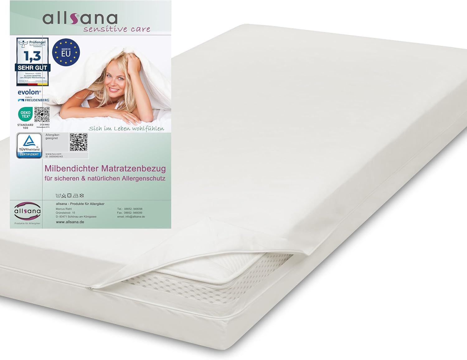 Allsana Coprimaterasso Anallergico 140x200x20 cm