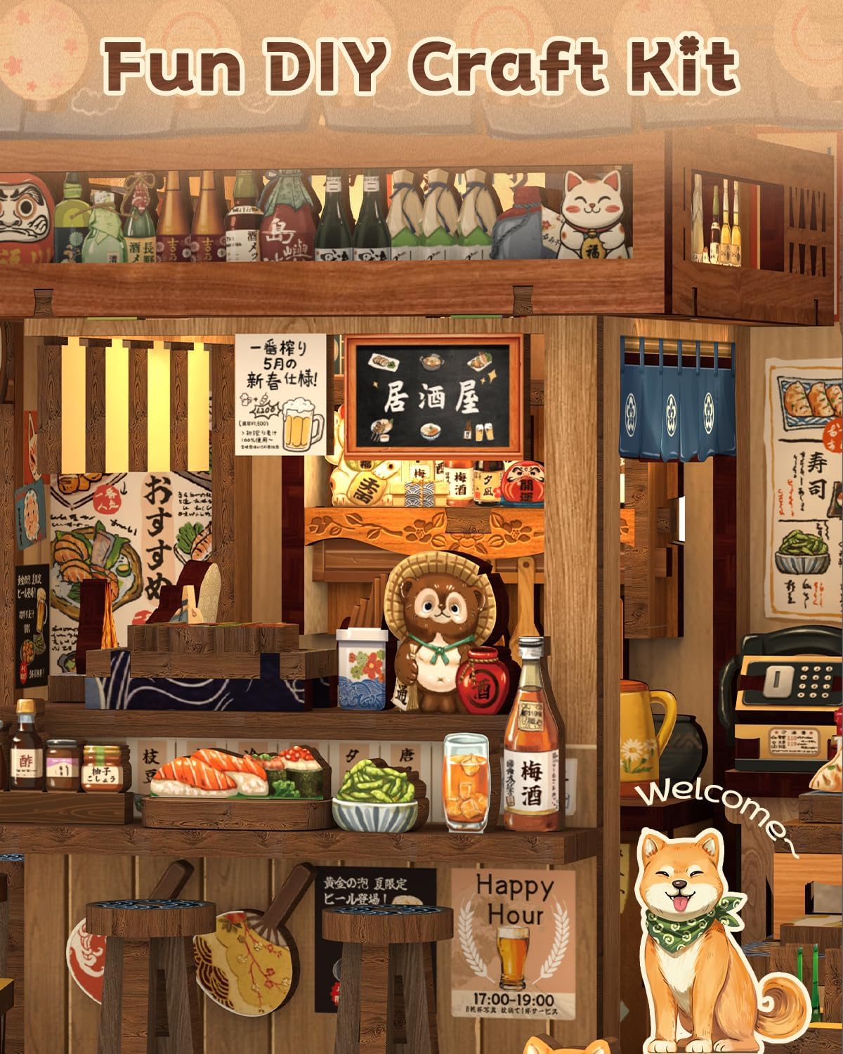 CUTEBEE Kit Book Nook per Adulti - Izakaya Giapponese - immagine 6