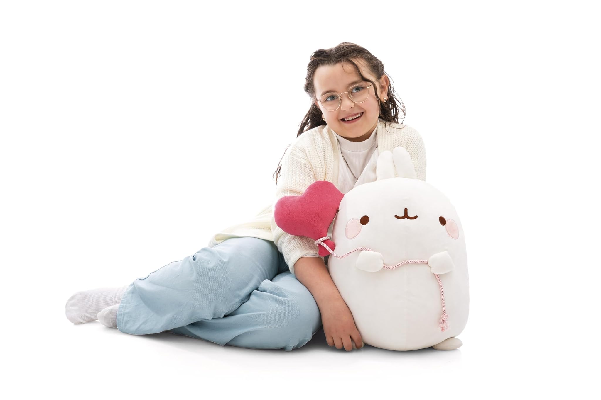 NICI MOLANG Peluche con Palloncino a Cuore 48cm, Bianco