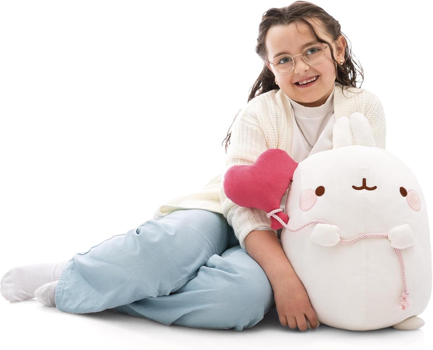 NICI MOLANG Peluche con Palloncino a Cuore 48cm, Bianco - immagine 1