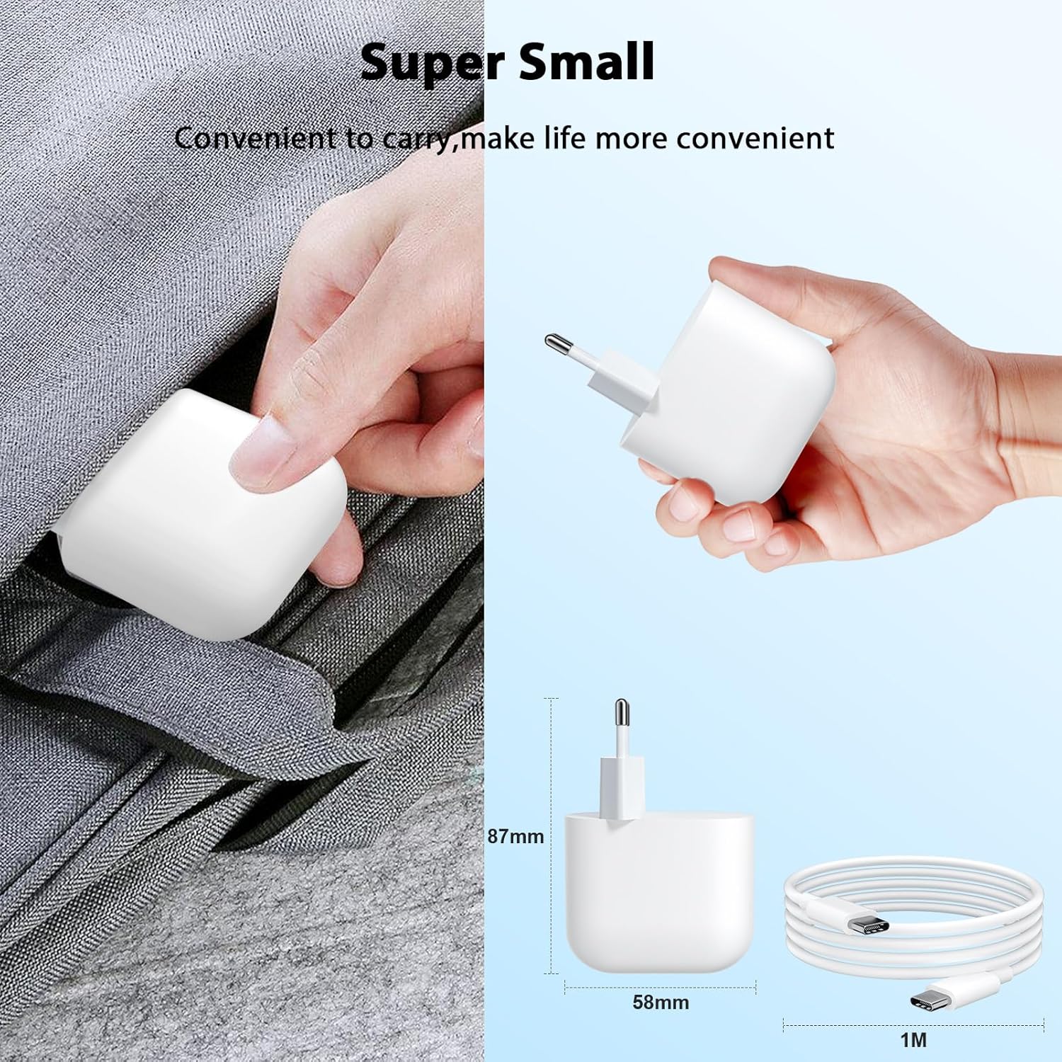 Caricatore USB-C 45W con Cavo 6A 1M - immagine 2