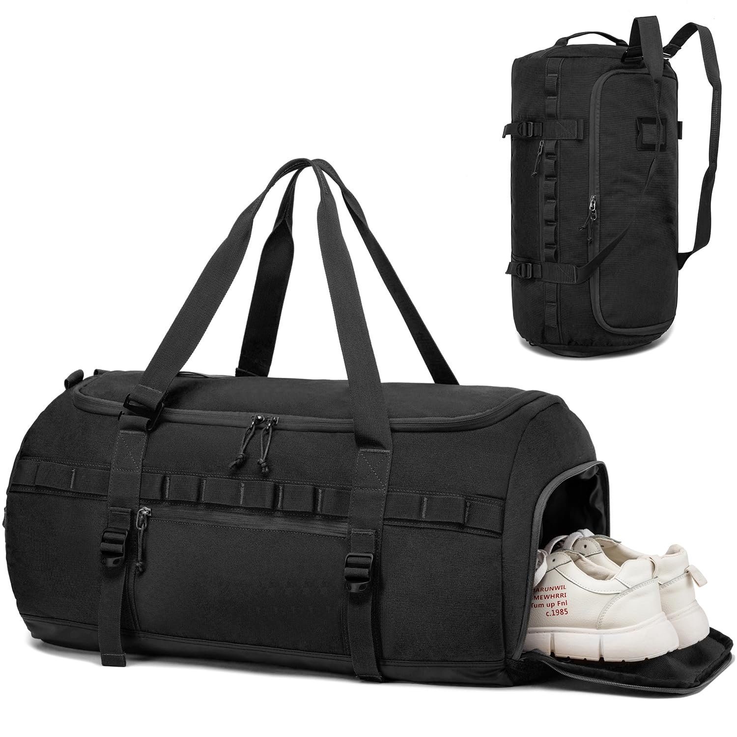Borsa Sportiva da Uomo Grande 60L, Nero Tattico