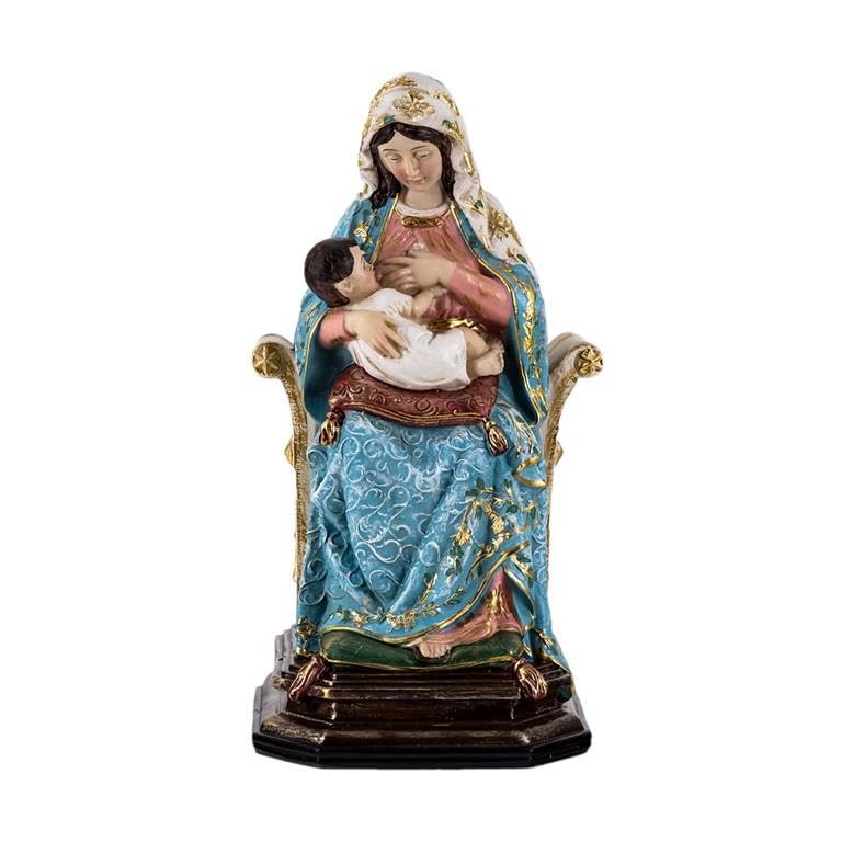 DRW Figura Vergine del Latte in Resina Dipinta a Mano 20 cm