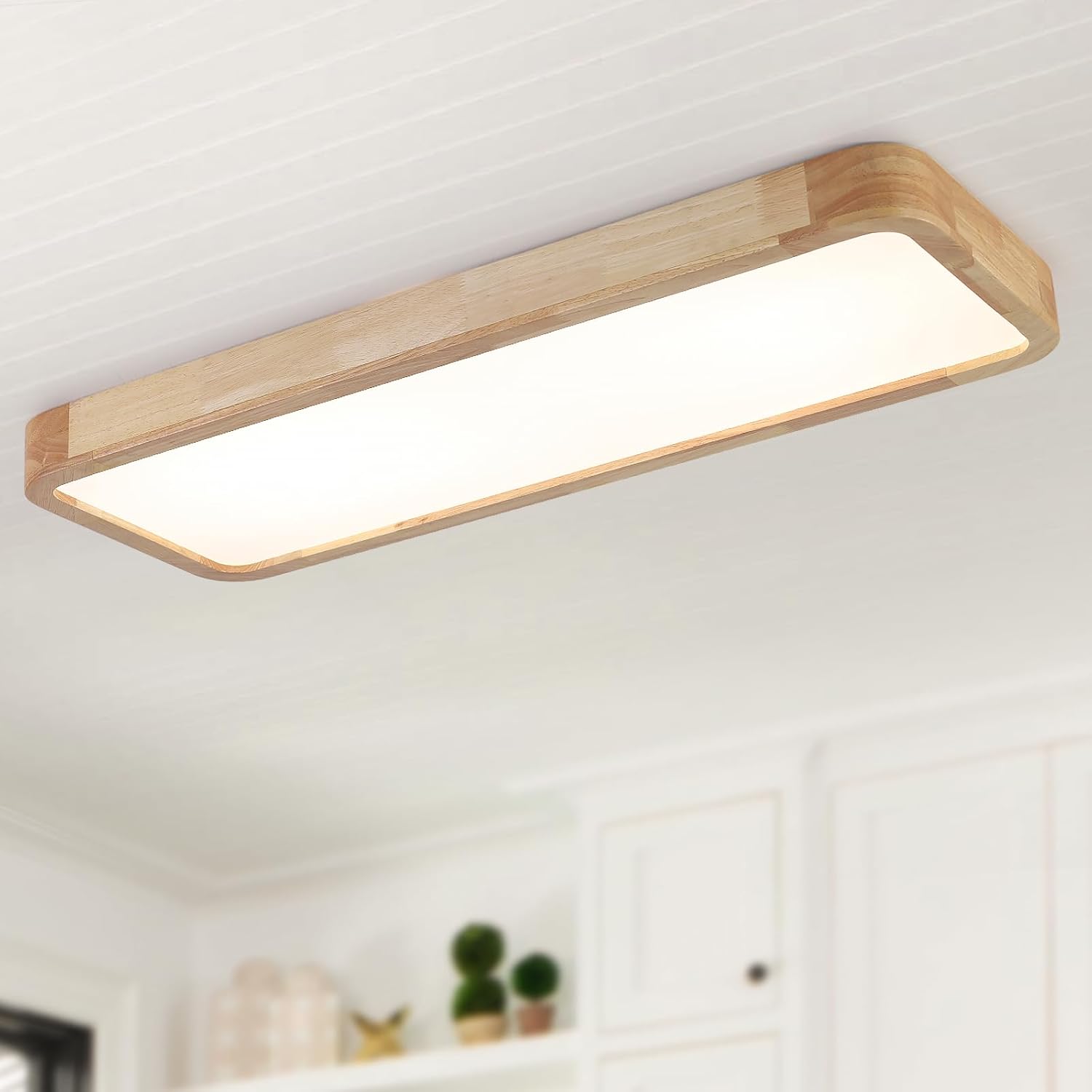 Schindora Plafoniera LED Soffitto Legno 40W Dimmerabile - immagine 1