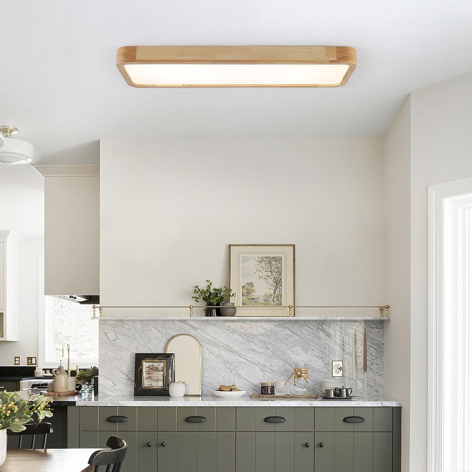 Schindora Plafoniera LED Soffitto Legno 40W Dimmerabile - immagine 2