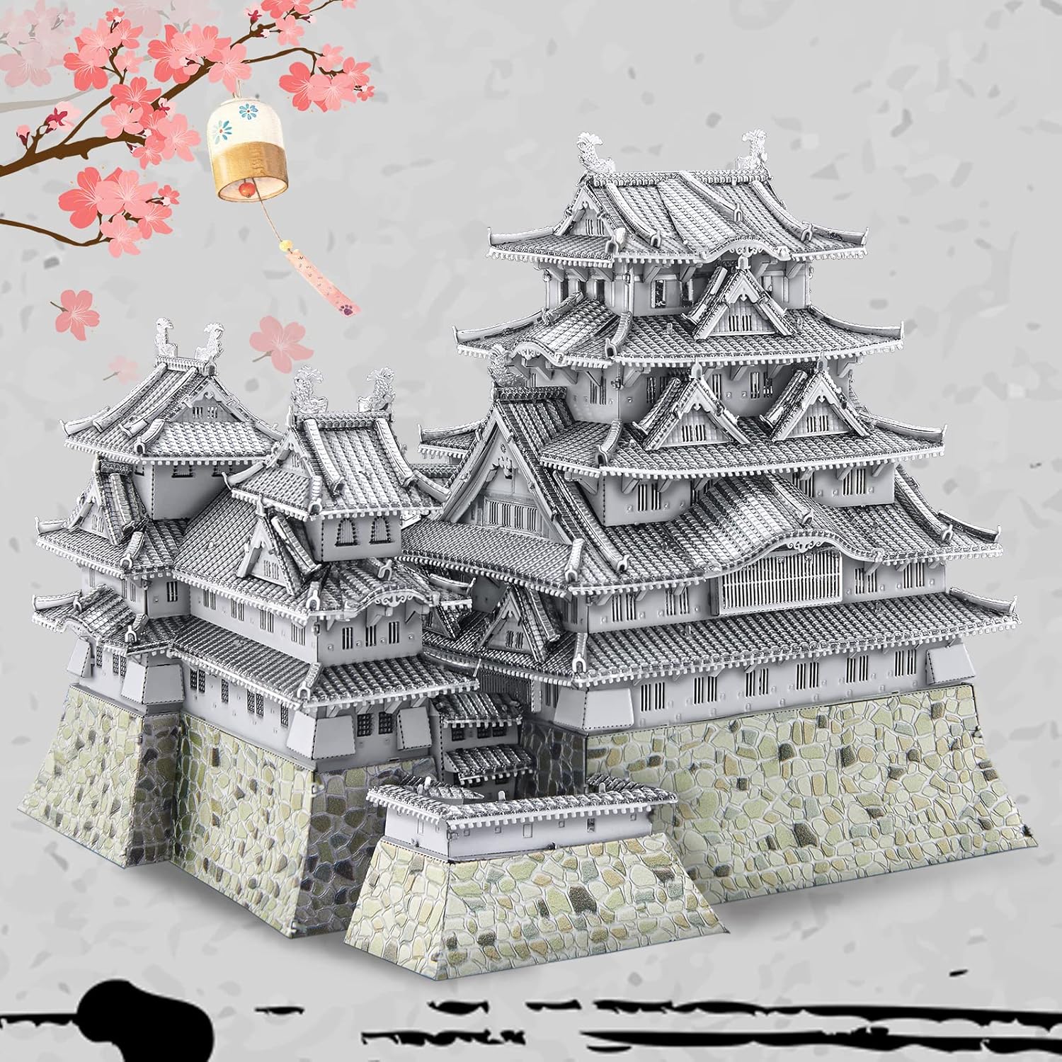 Piececool Puzzle 3D Metallo Architecture Himeji-jo, 340 Pezzi - immagine 5