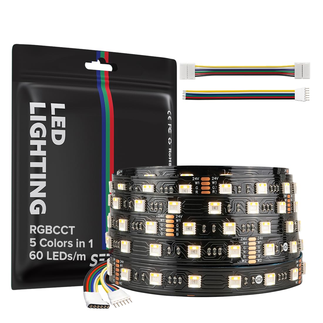 Sezo Striscia LED 5050 RGBCCT 5 in 1 24V 5M IP30