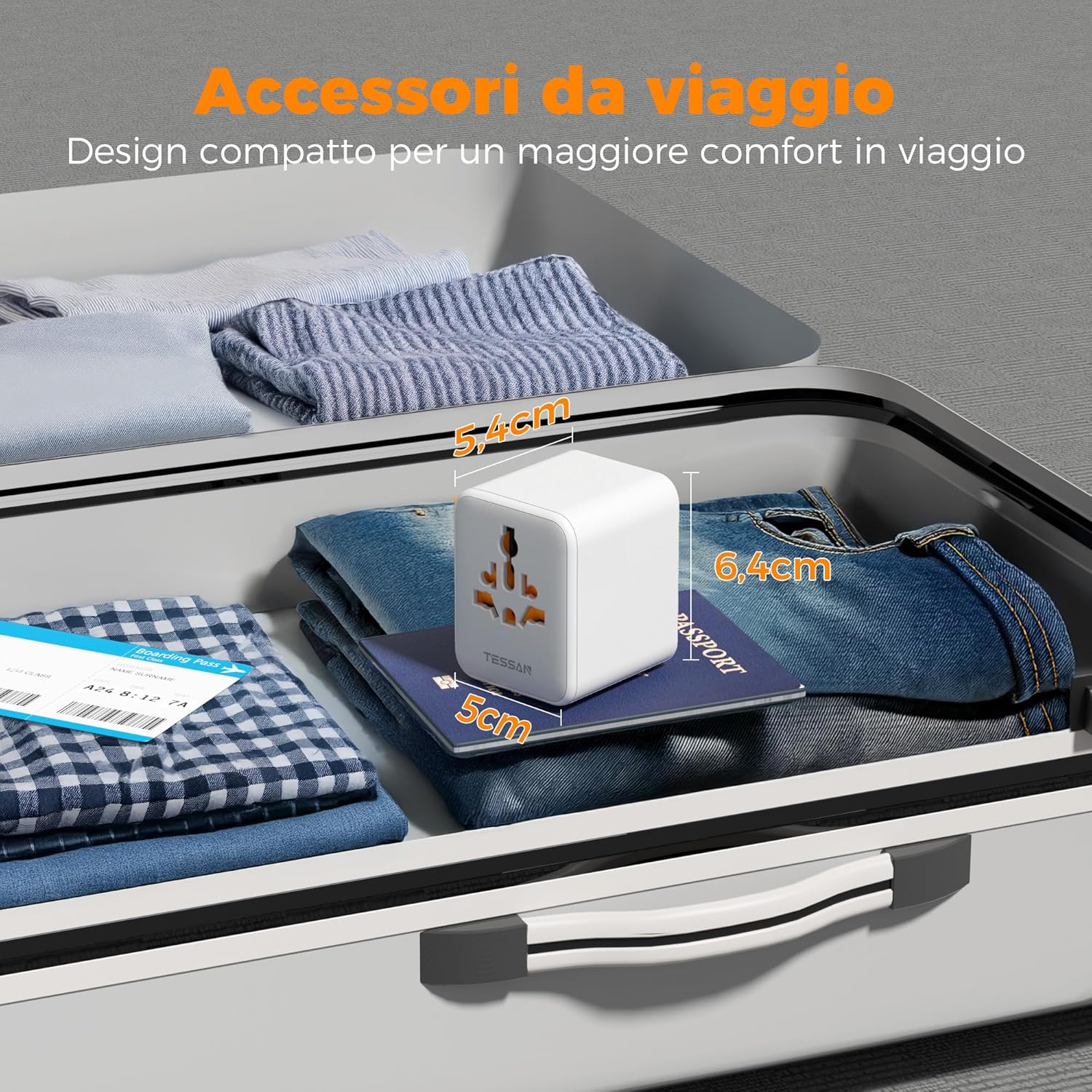 Tessan Adattatore Universale da Viaggio con USB-C e USB-A - immagine 7