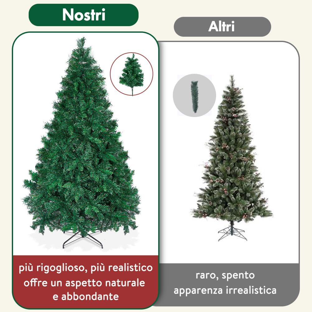 Ousfot Albero di Natale 180 cm, Verde Realistico - immagine 5