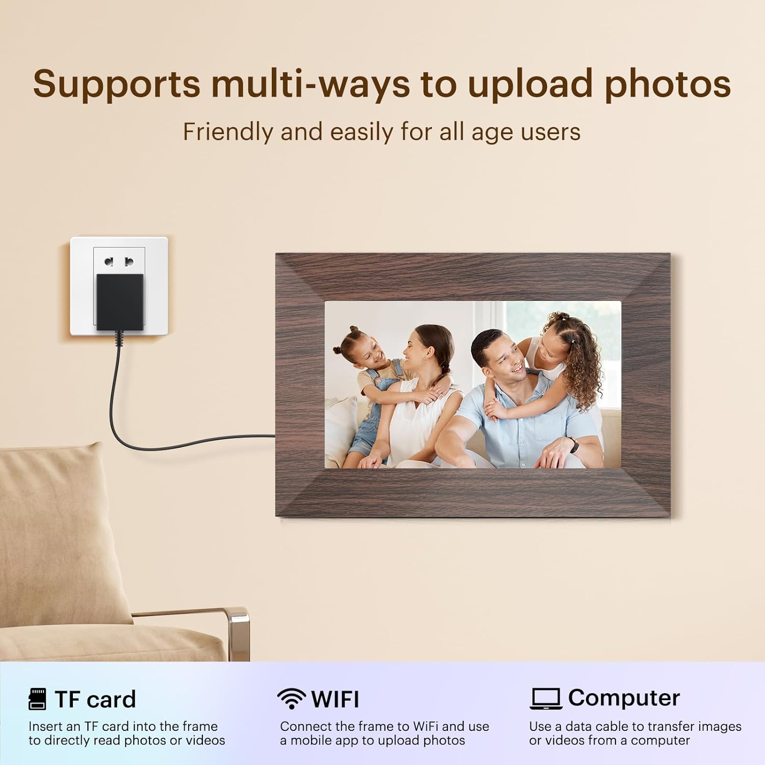 Bwjbsw Cornice Digitale WiFi 7 Pollici 32GB - immagine 3