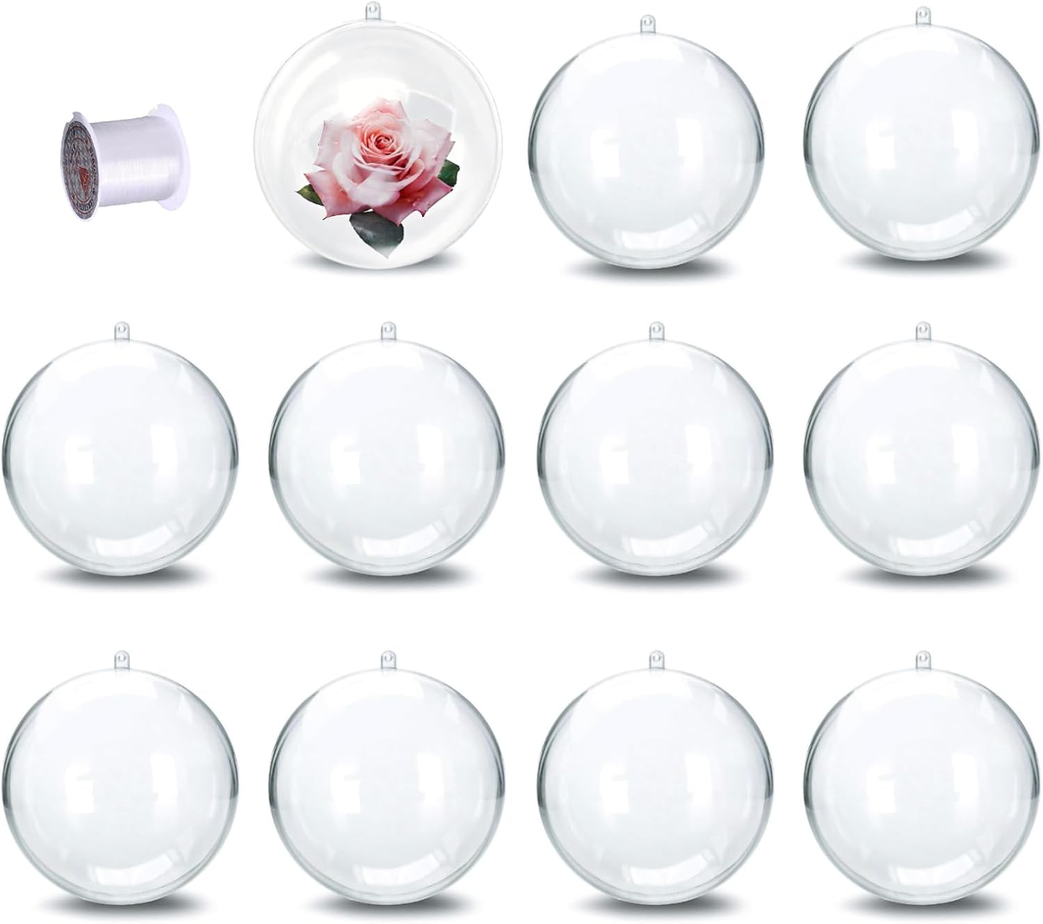 10 PCS Palline di Natale Acrilico Trasparente 10cm - immagine 1