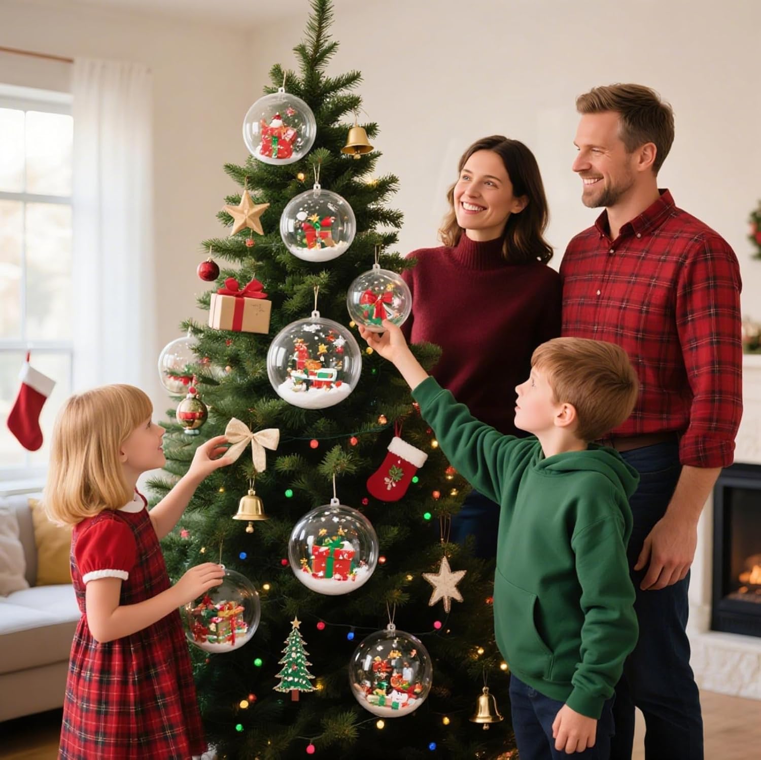 10 PCS Palline di Natale Acrilico Trasparente 10cm - immagine 5