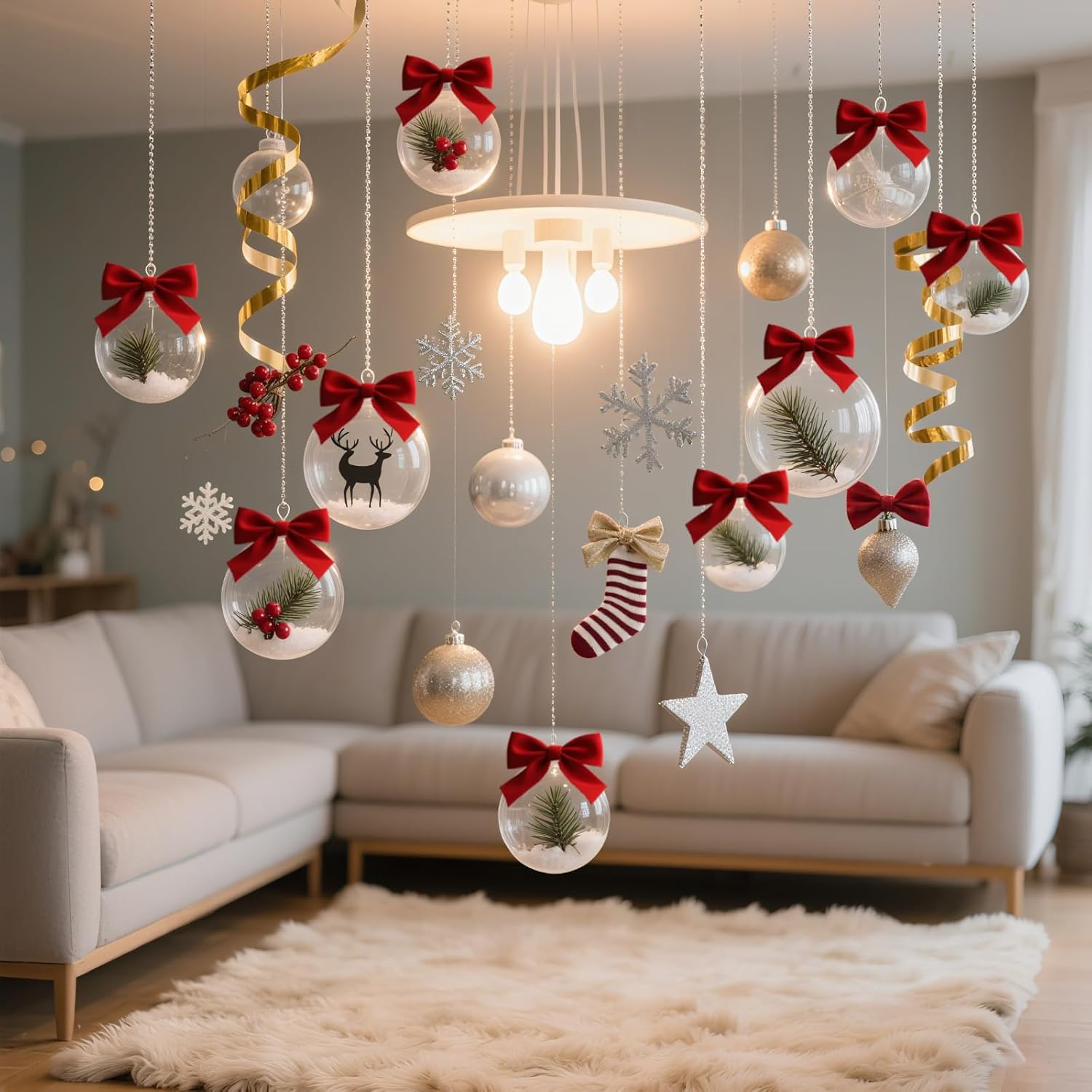 10 PCS Palline di Natale Acrilico Trasparente 10cm - immagine 6