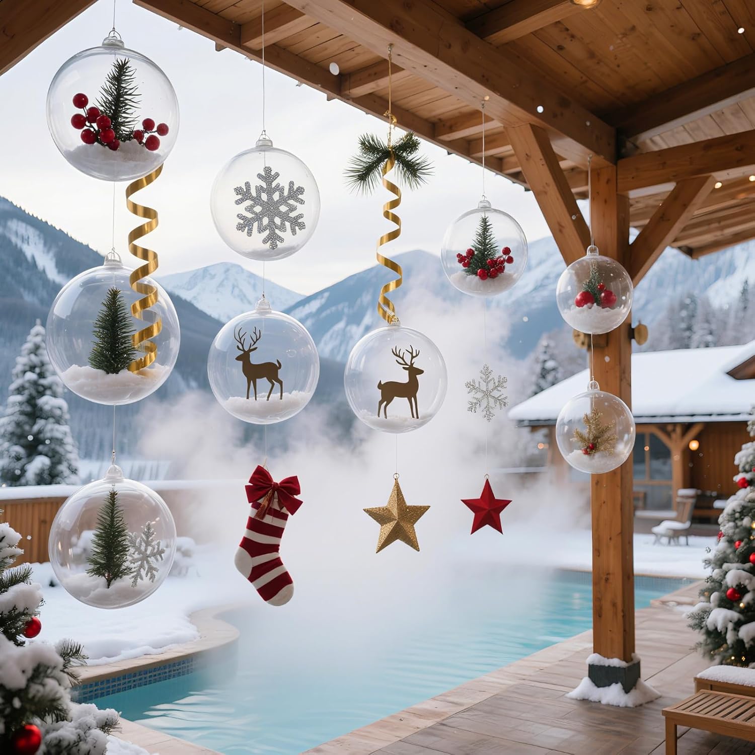 10 PCS Palline di Natale Acrilico Trasparente 10cm - immagine 7