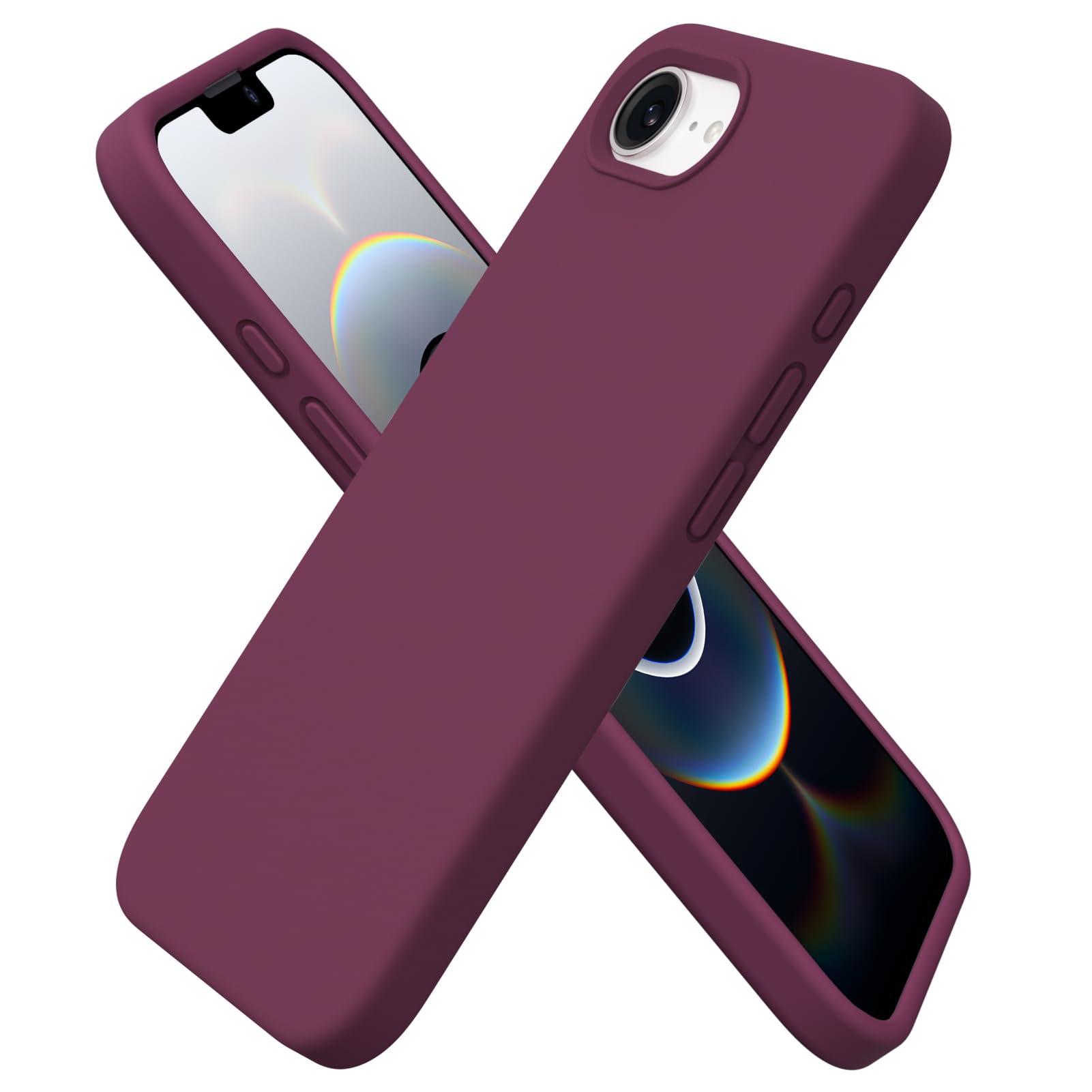 Ornarto Cover per iPhone 16e (2025) Silicone 6.1" - Vino Rosso