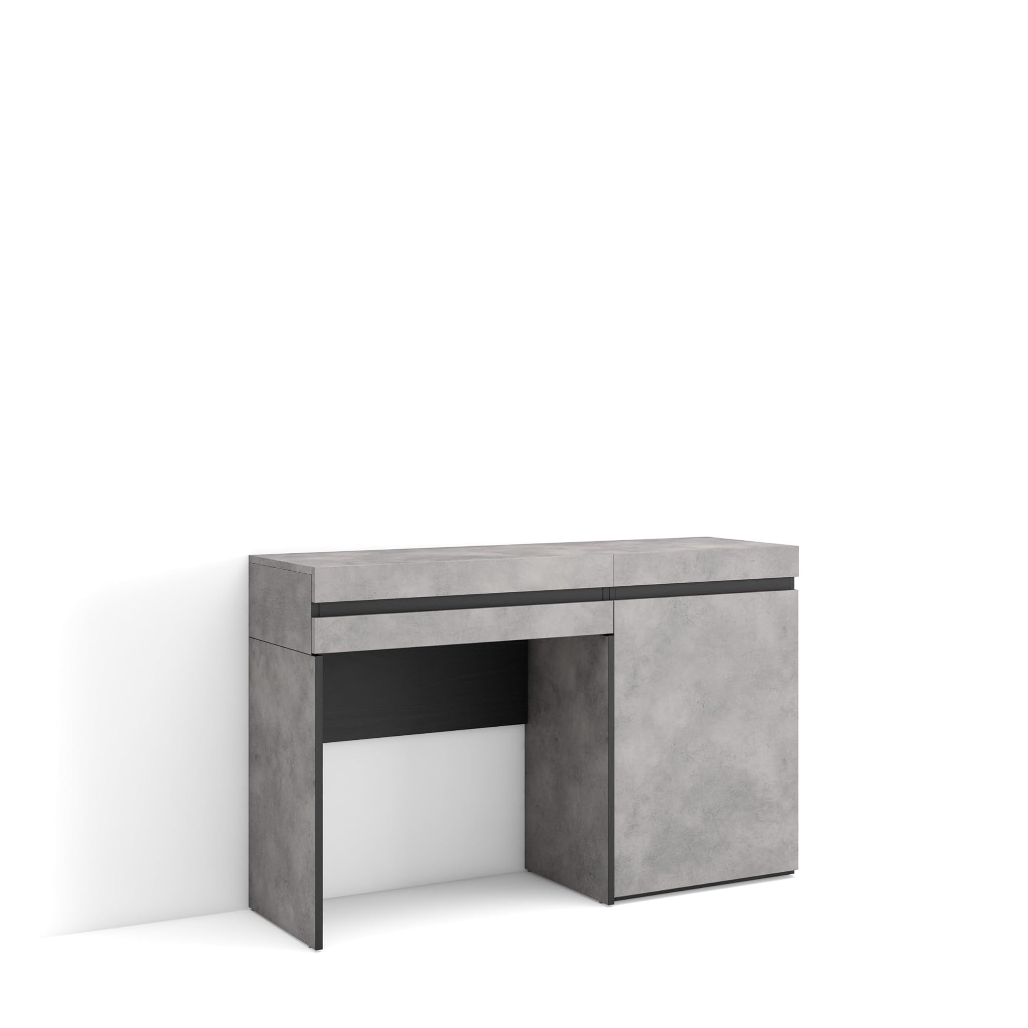 Skraut Home Tavolo da Toeletta con Cassetto, Cemento