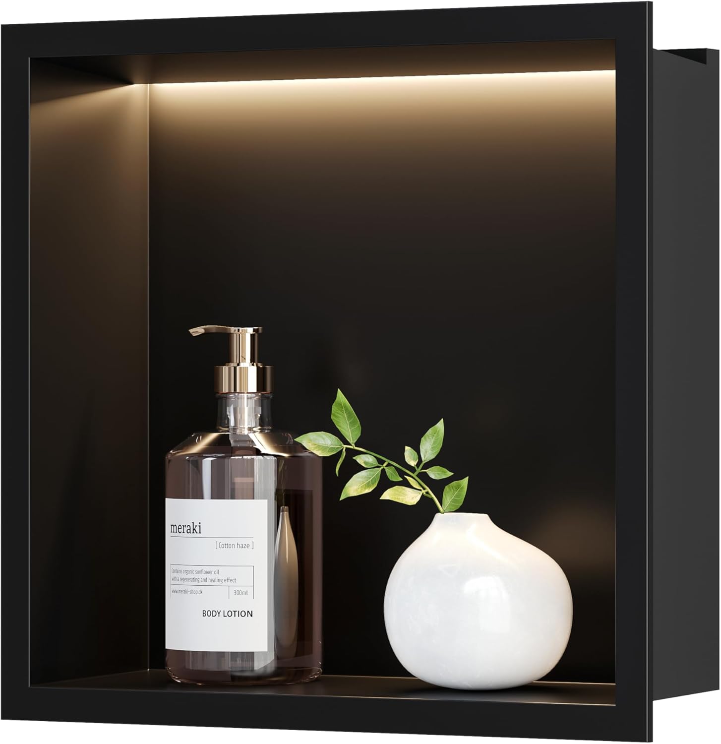 Neohomee Nicchia Doccia a Parete Inox con Luce LED 30x30cm