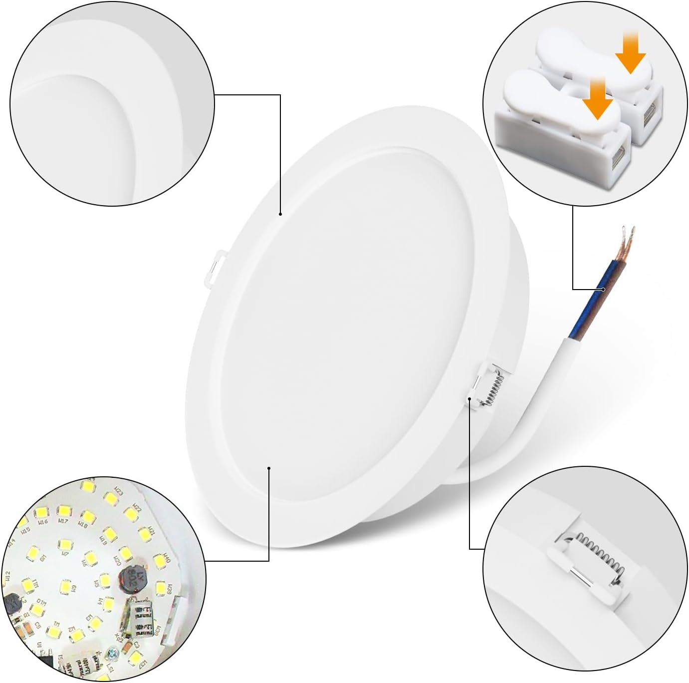 Lvwit Faretti LED da Incasso 18W 1980 Lumen, Set 6 - immagine 4