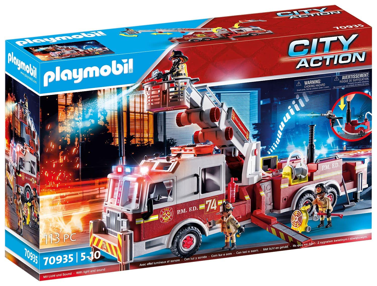 Playmobil City Action 70935 Vigili del Fuoco: US Tower Ladder