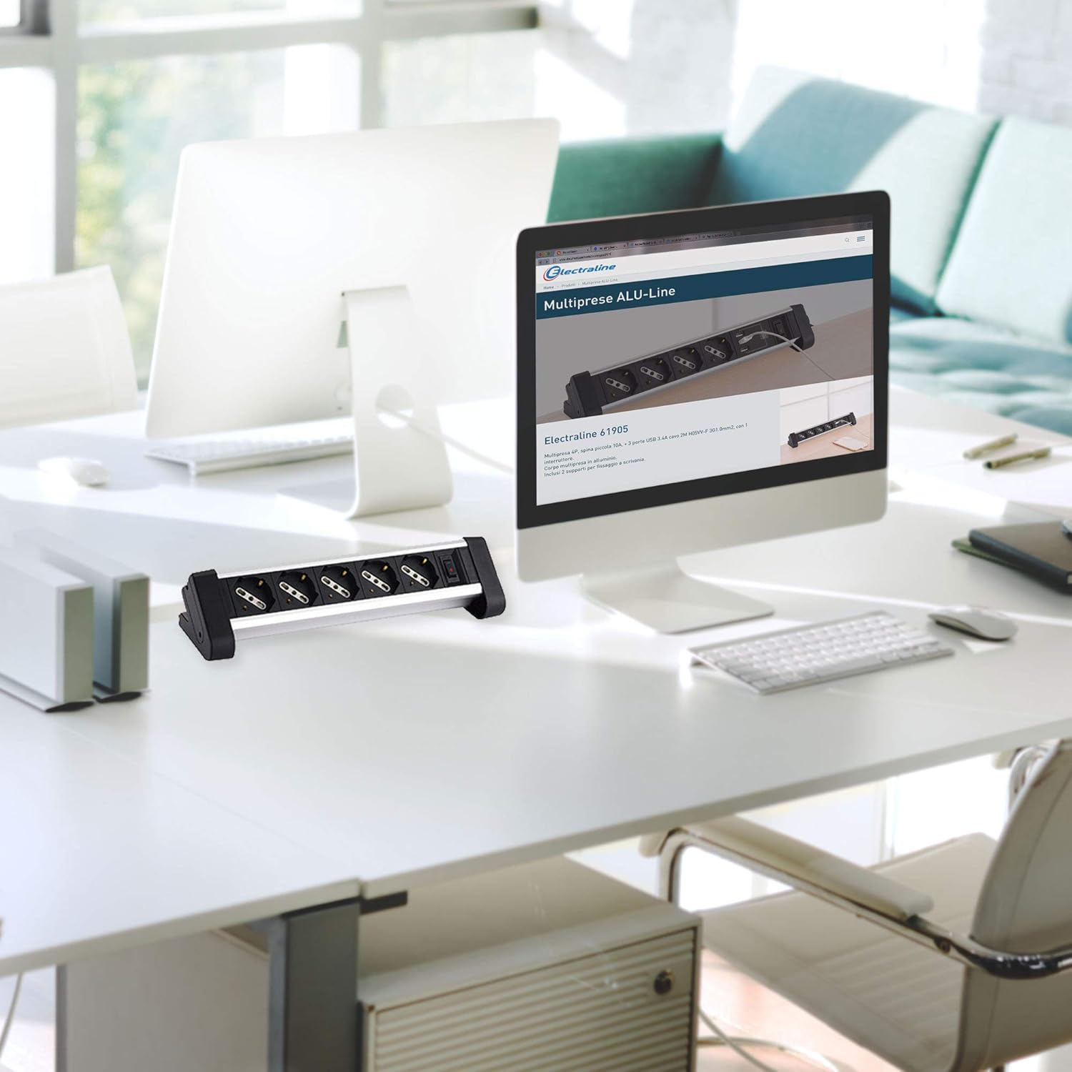 Electraline 61906 Multipresa Alluminio 5 Posti - immagine 4