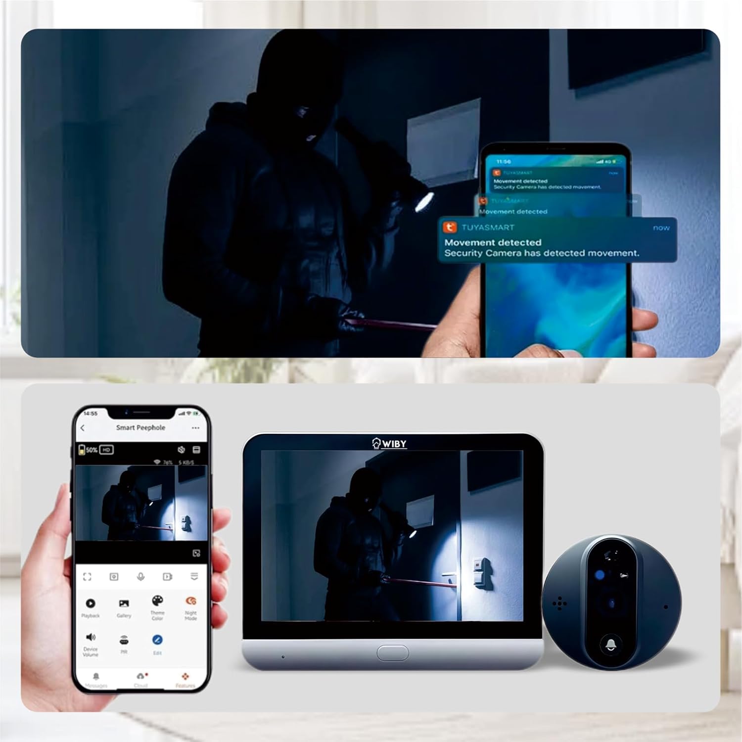 Spioncino Digitale 4.3" con Campanello 1080P Wi-Fi - immagine 6