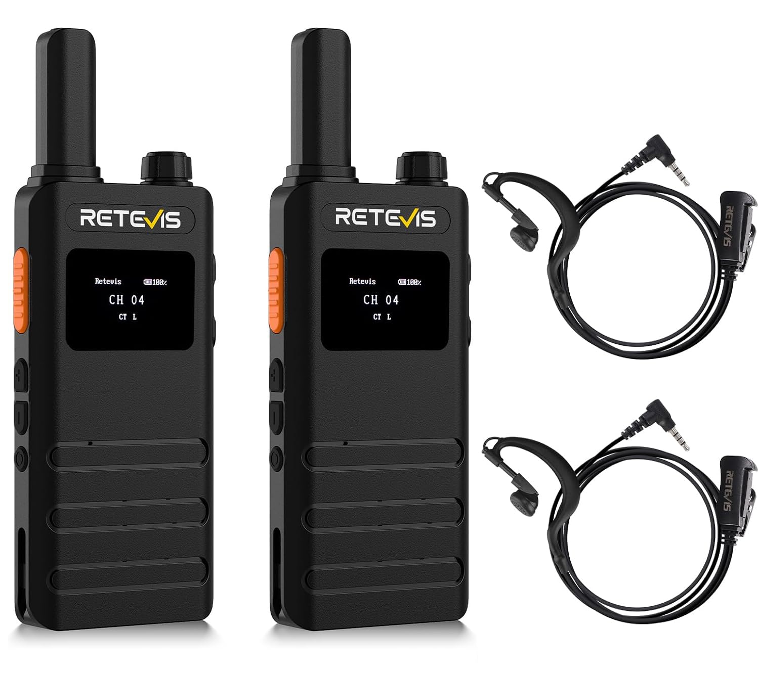 Retevis B63S Walkie-Talkie PMR446 Ultrasottile (2 Pezzi, Nero)