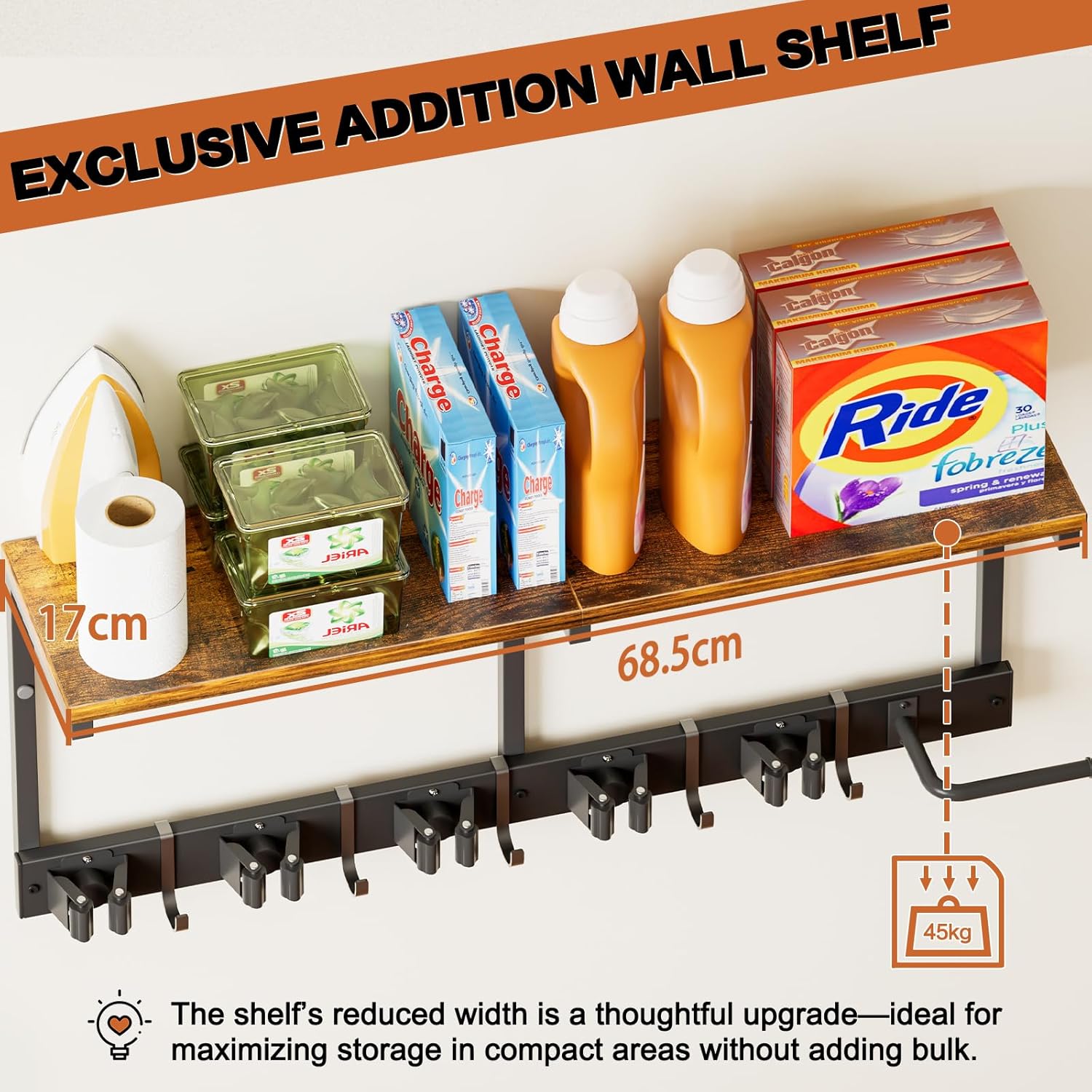 Porta Scope Parete con 5 Supporti e 6 Ganci - immagine 4