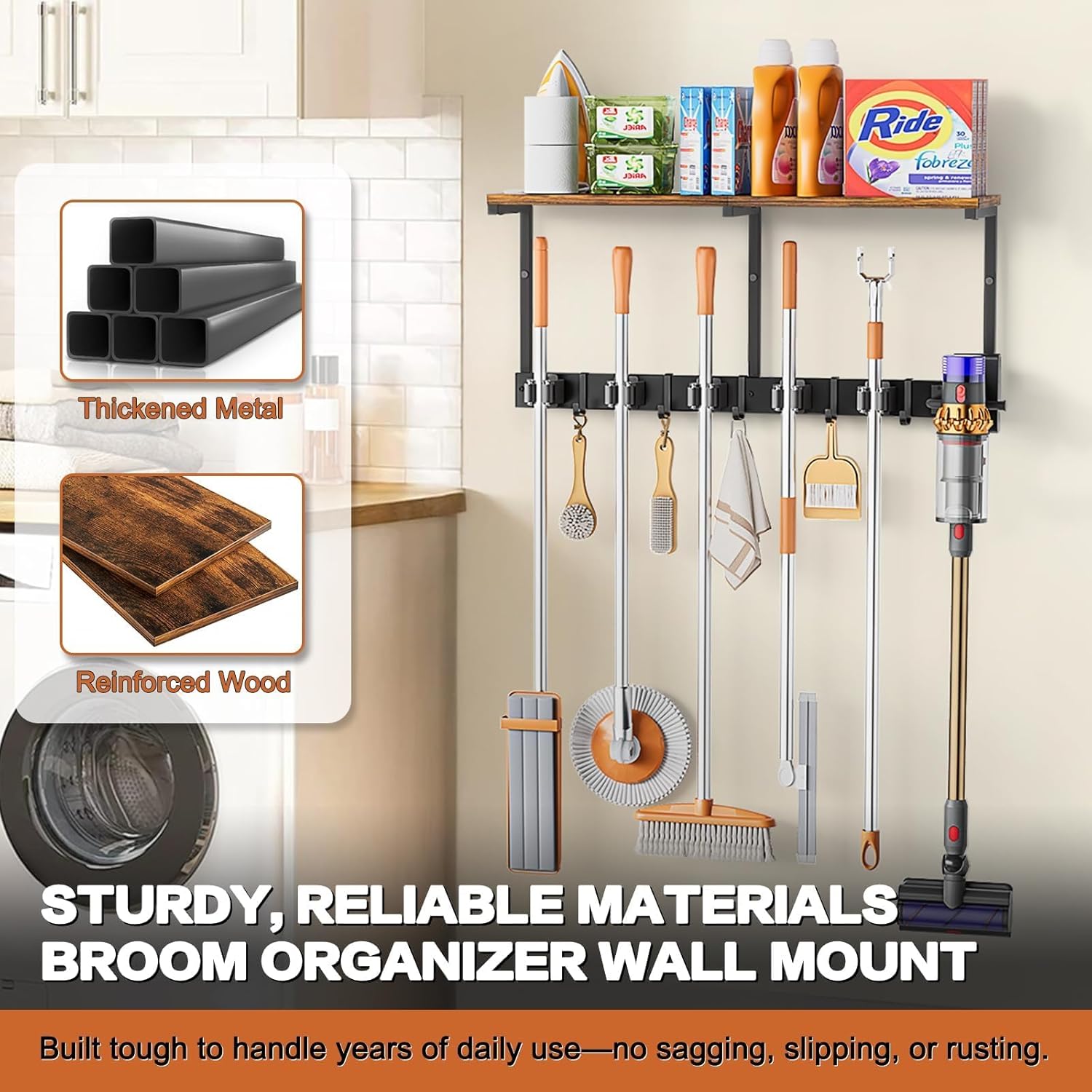 Porta Scope Parete con 5 Supporti e 6 Ganci - immagine 5