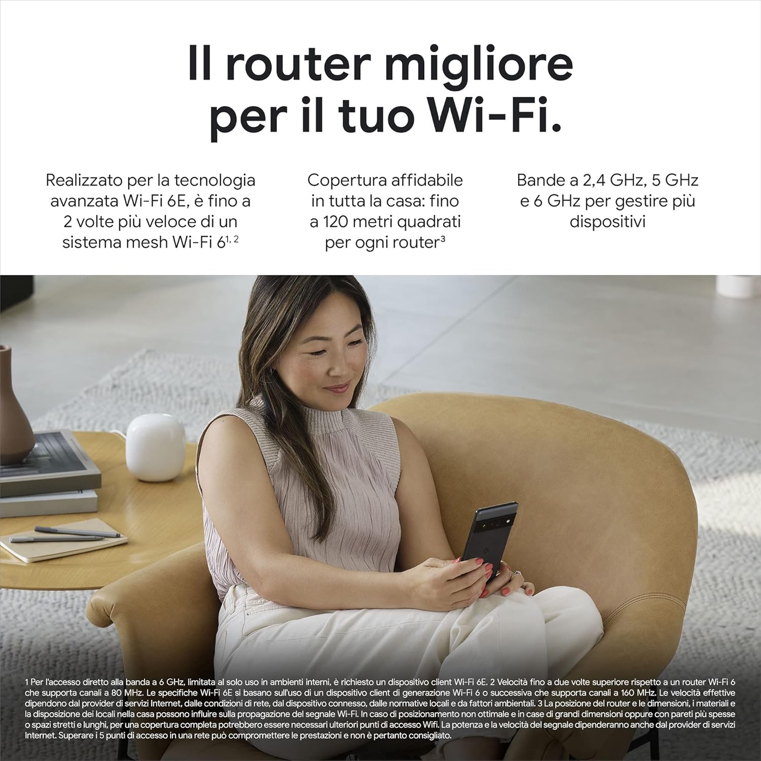 Google Nest Wifi Pro - Wi-Fi 6E - Router Mesh, Bianco Ghiaccio - immagine 3