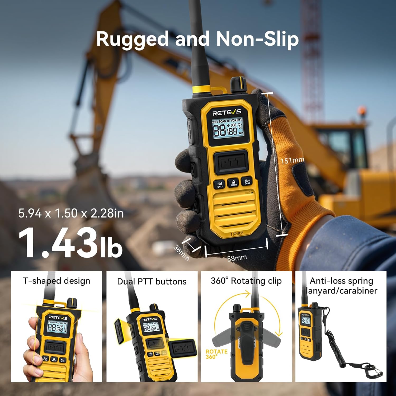 Retevis RB648 Pro Walkie Talkie IP67 (2 Pezzi) - immagine 7