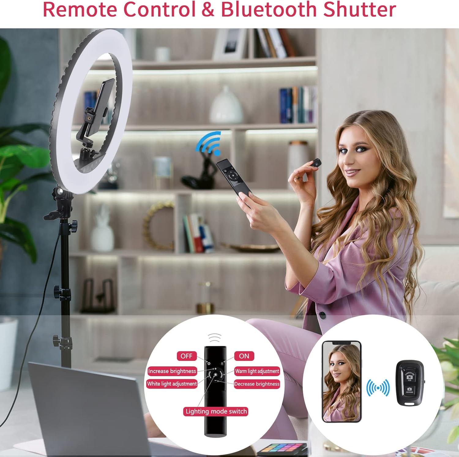 Eoto Light Luce Anello LED 18" con Treppiede - immagine 3