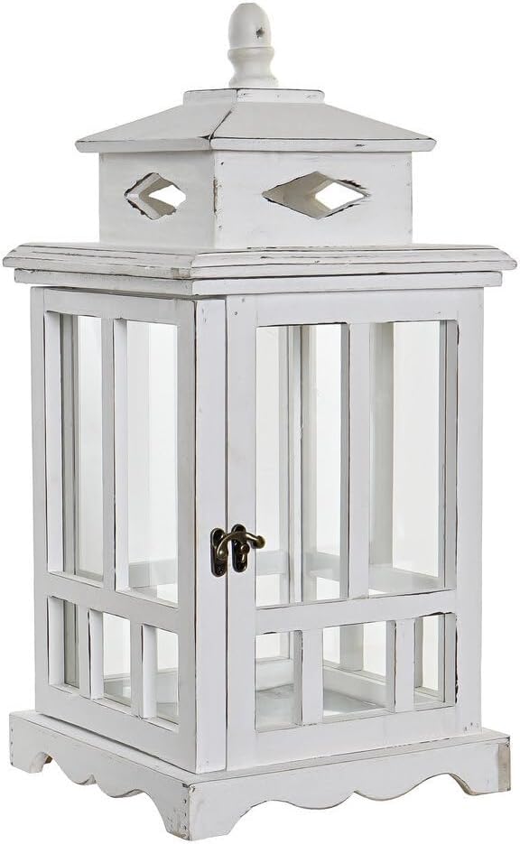 FAROLA PINO CRISTAL 22,5X22,5X47 BLANCO