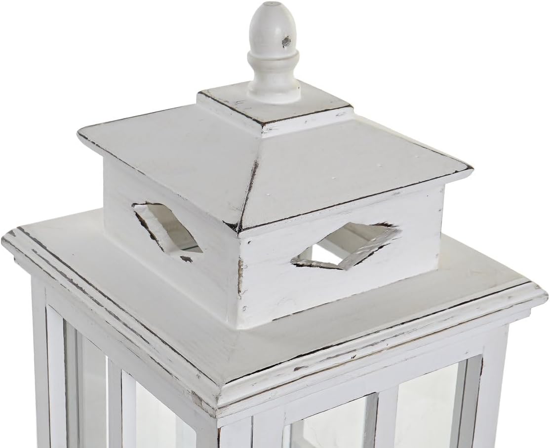 FAROLA PINO CRISTAL 22,5X22,5X47 BLANCO - immagine 2