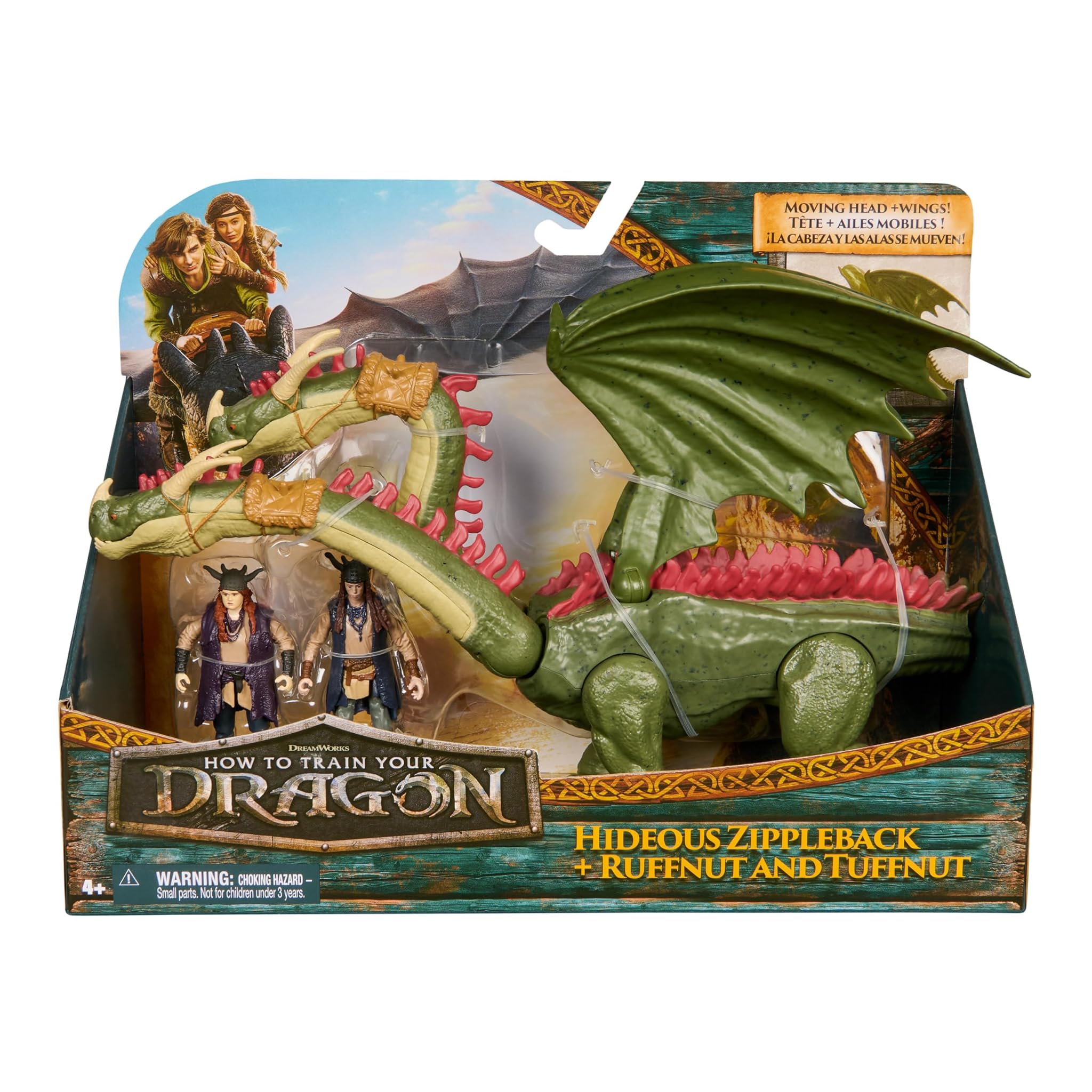 DreamWorks Dragons How to Train Your Dragon, Orribilante, Testadura e Testabruta, Giocattoli per Bambini, 4+ Anni
