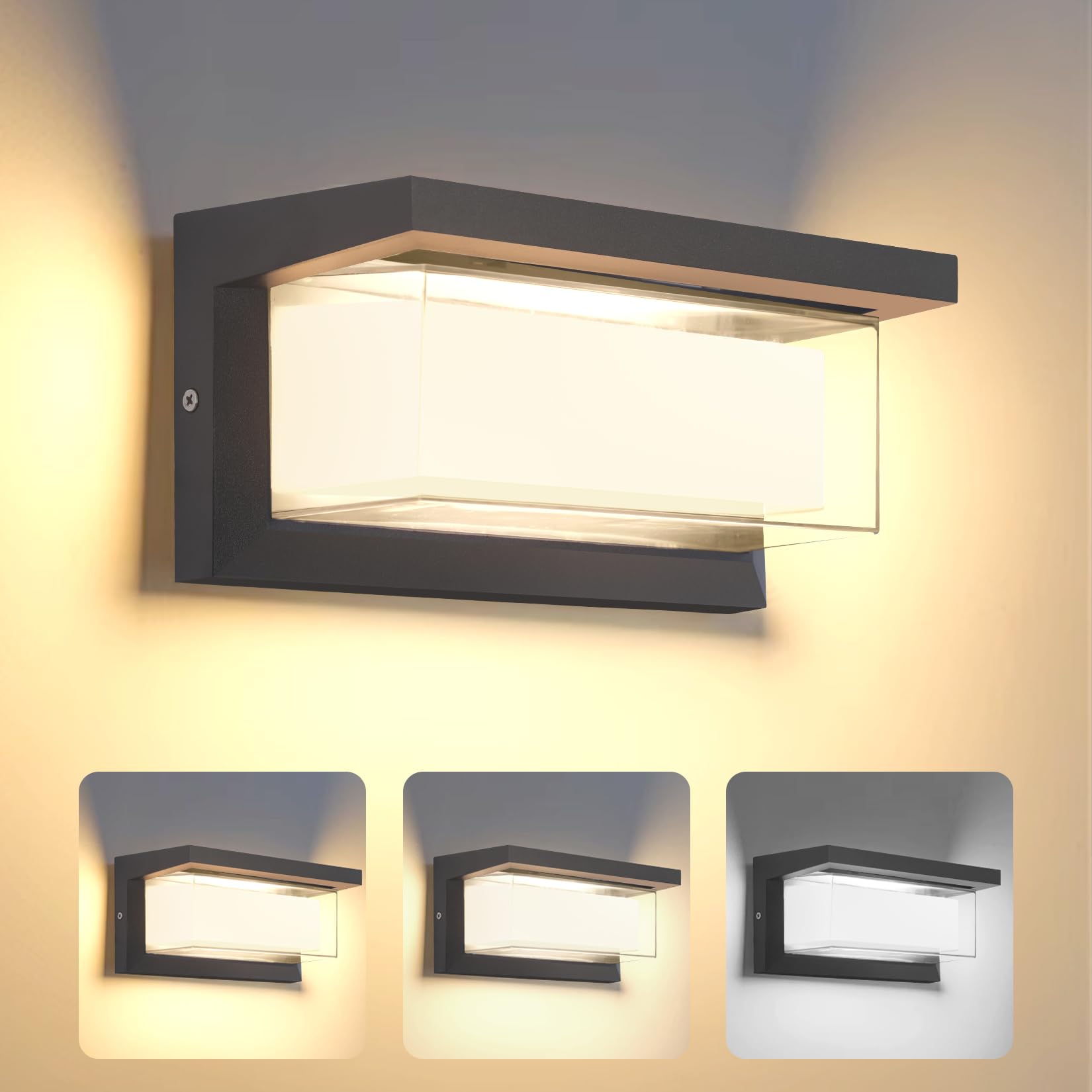 Mille Lucciole Applique da Parete Esterno 24W, Nero