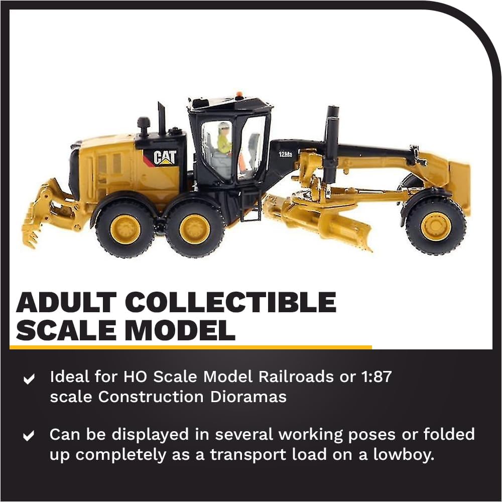 Diecast Masters Caterpillar Motor Grader 12M3, Yellow - immagine 3
