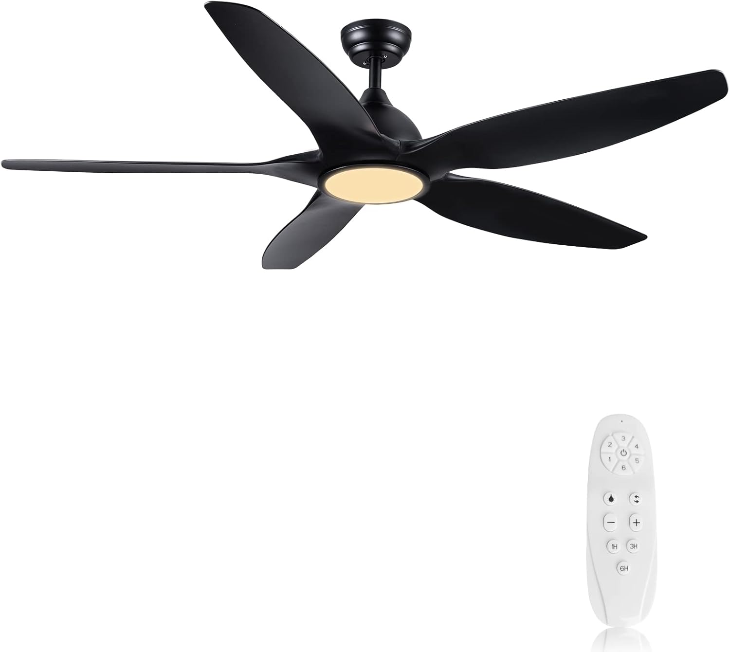Newday Ventilatore da Soffitto 153cm con Luce Dimmerabile, Nero