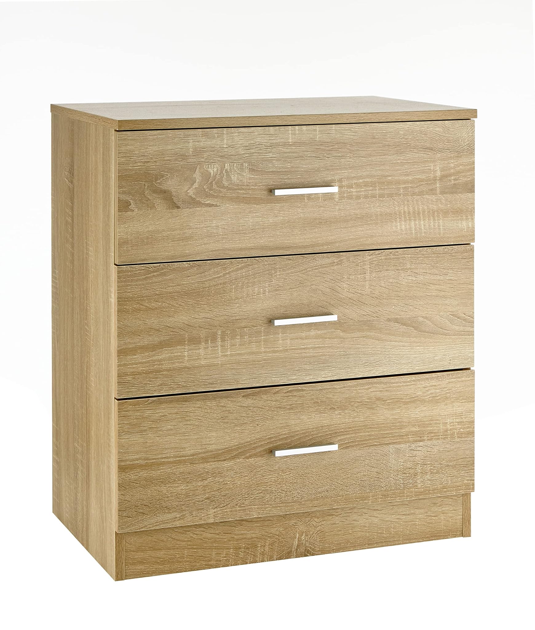 Baroni Home - Cassettiera 3 Cassetti Rovere 60x40x70cm