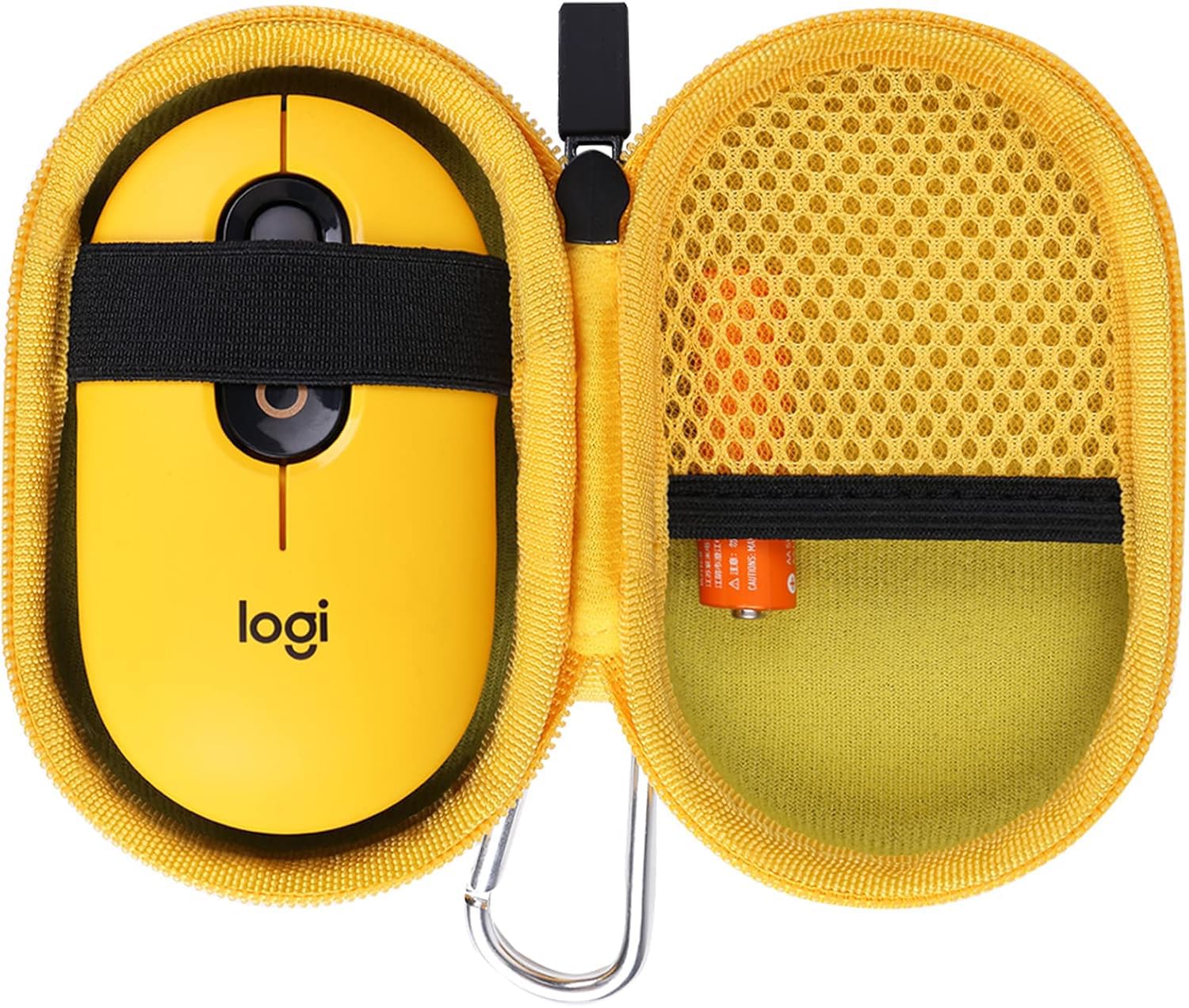 co2CREA Duro Viaggio Caso Copertina coustodia per Logitech POP Mouse Wireless (solo scatola,Case Only) (giallo/nero)