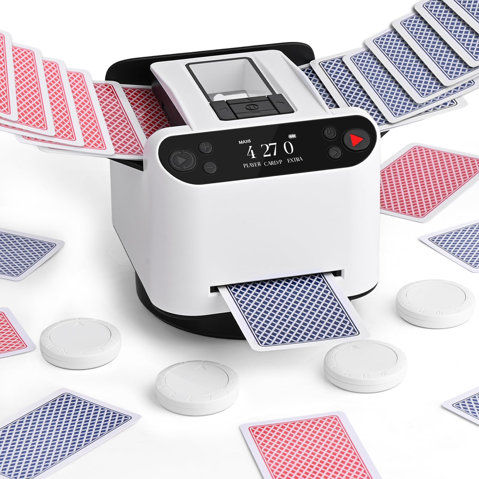 Mescolatore e Distributore Automatico Carte 360°, Bianco