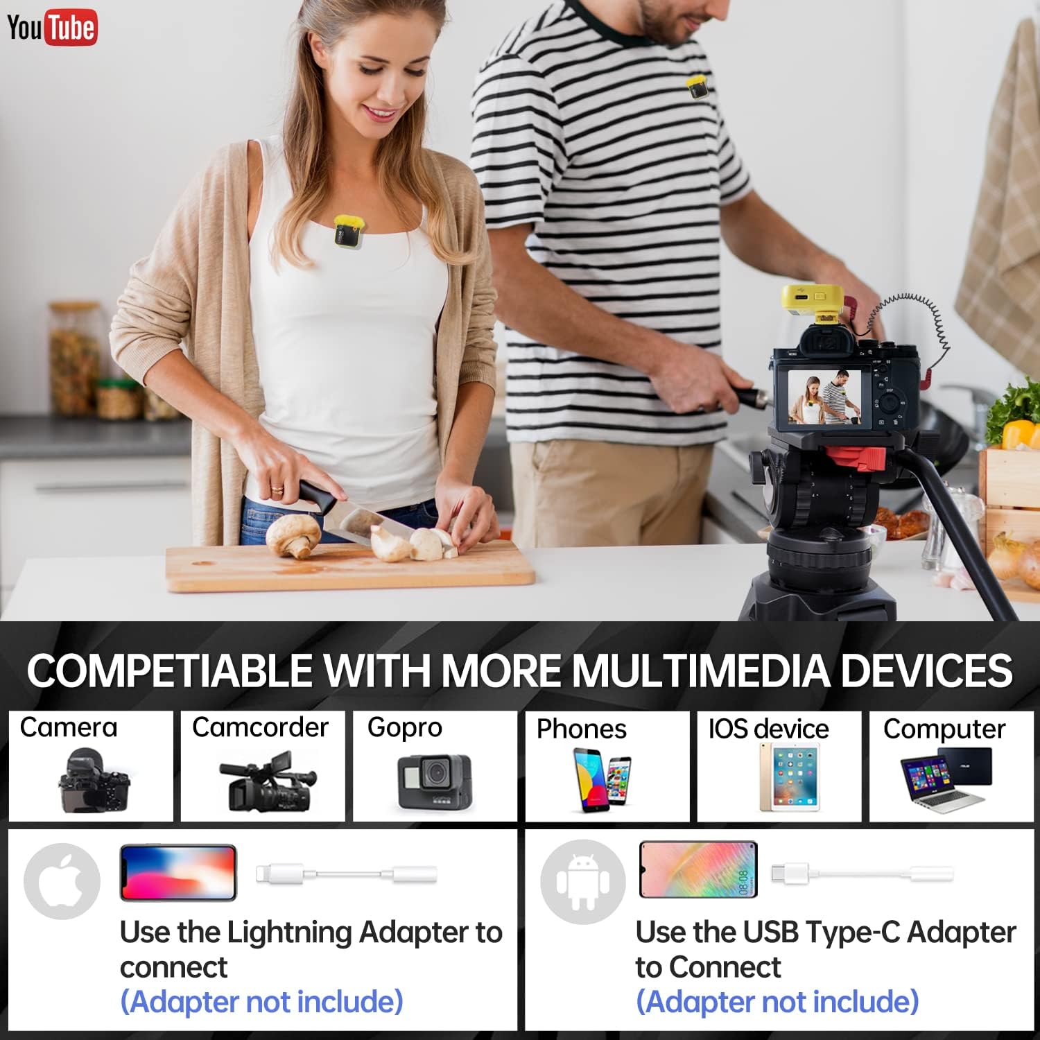 Lensgo 348C - Microfono Lavalier Wireless 2.4G - immagine 7