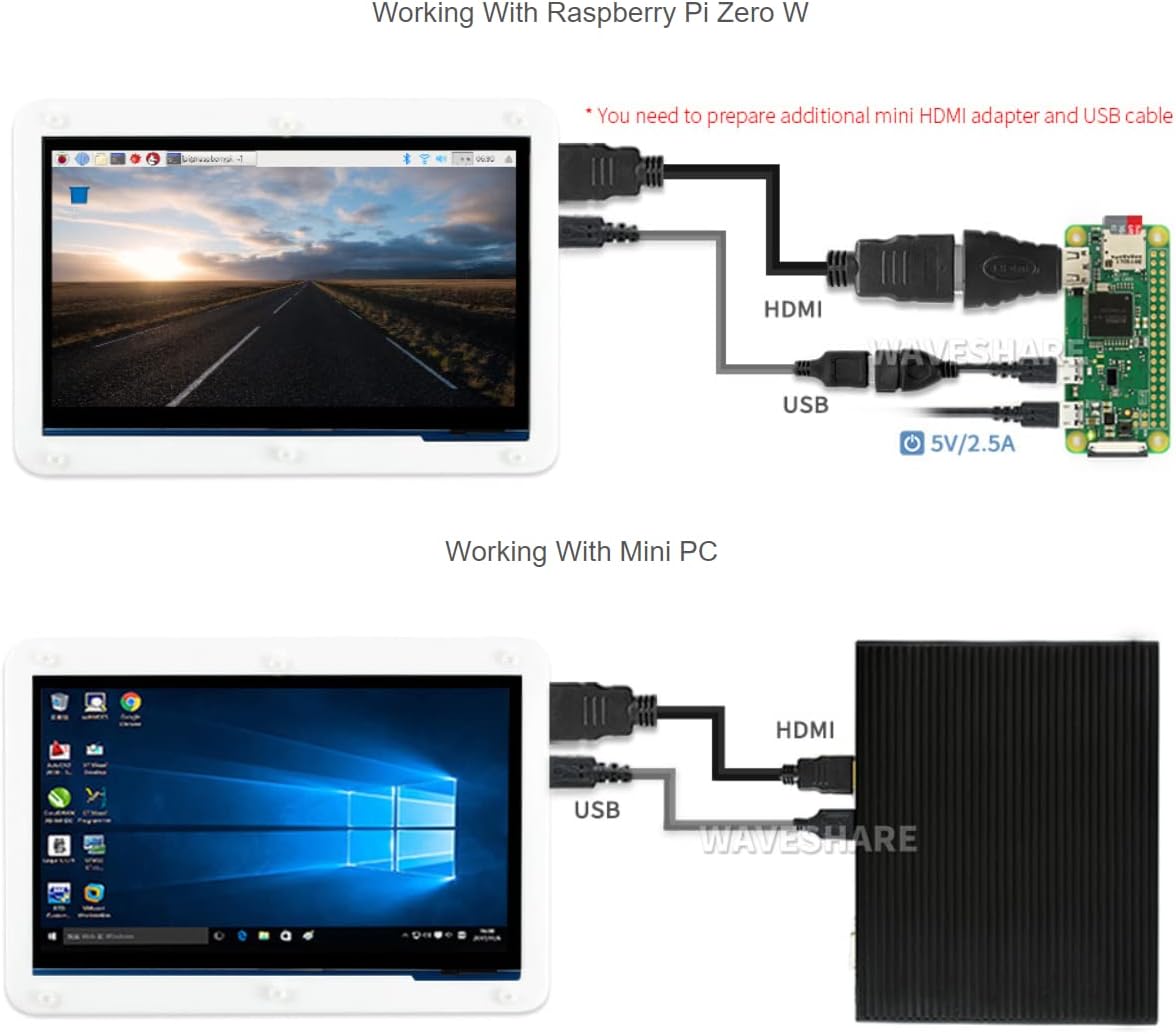 Ibest Display Touchscreen IPS 7" per Raspberry Pi - immagine 4