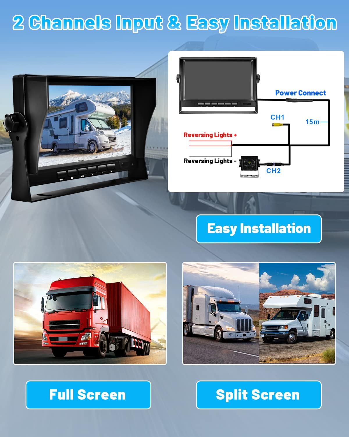 Hikity Telecamera di Retromarcia con Monitor LCD 7" - immagine 4