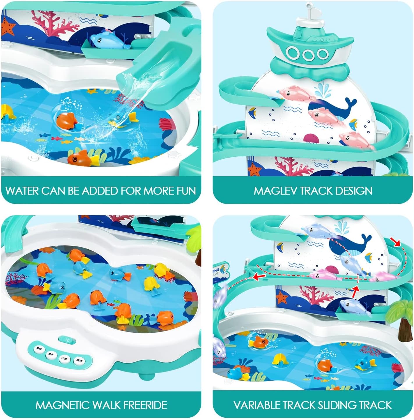 Gioco Musicale di Pesca con 2 Canne e 10 Pesci - immagine 5