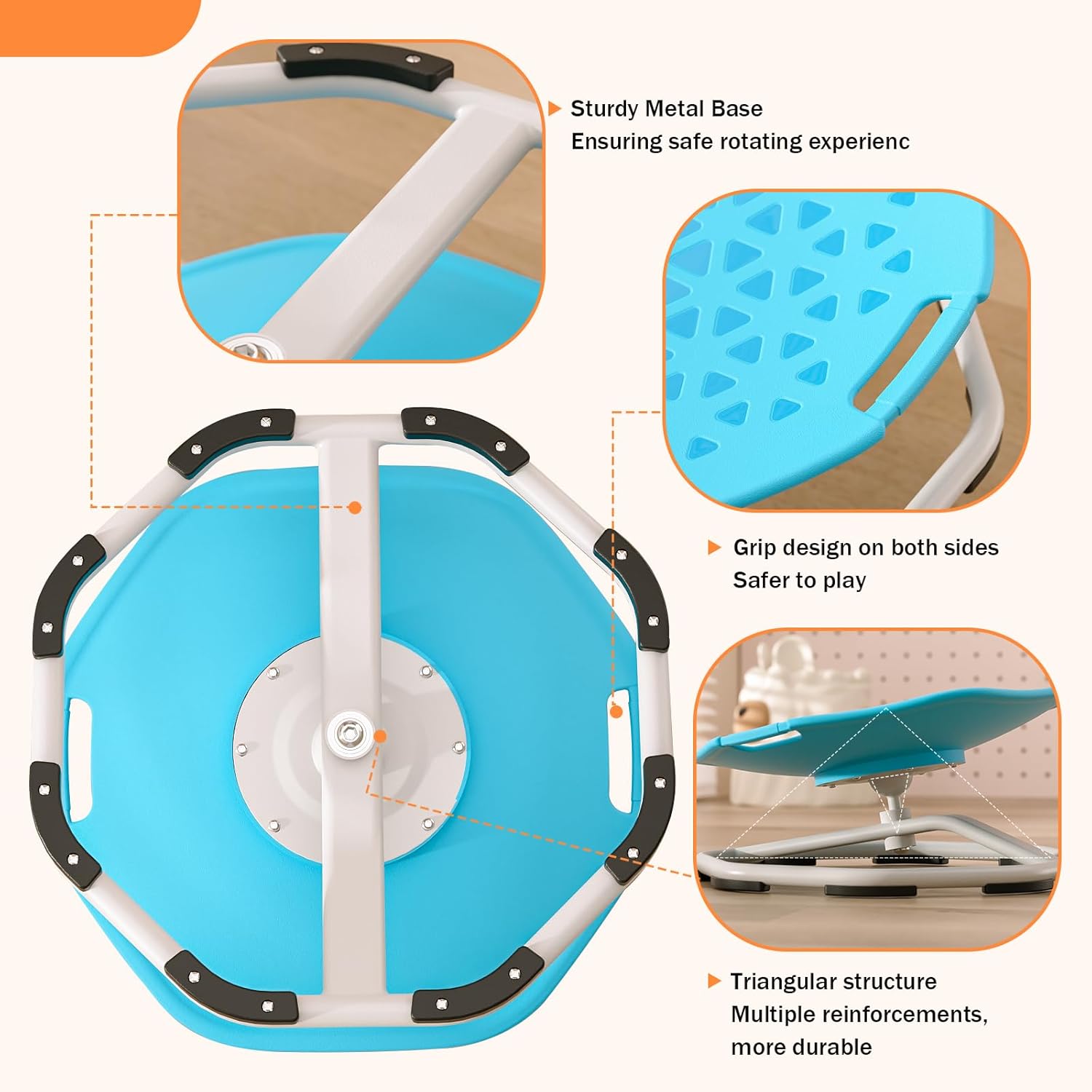 Chidiam Sedia Girevole per Bambini, Blu - immagine 4