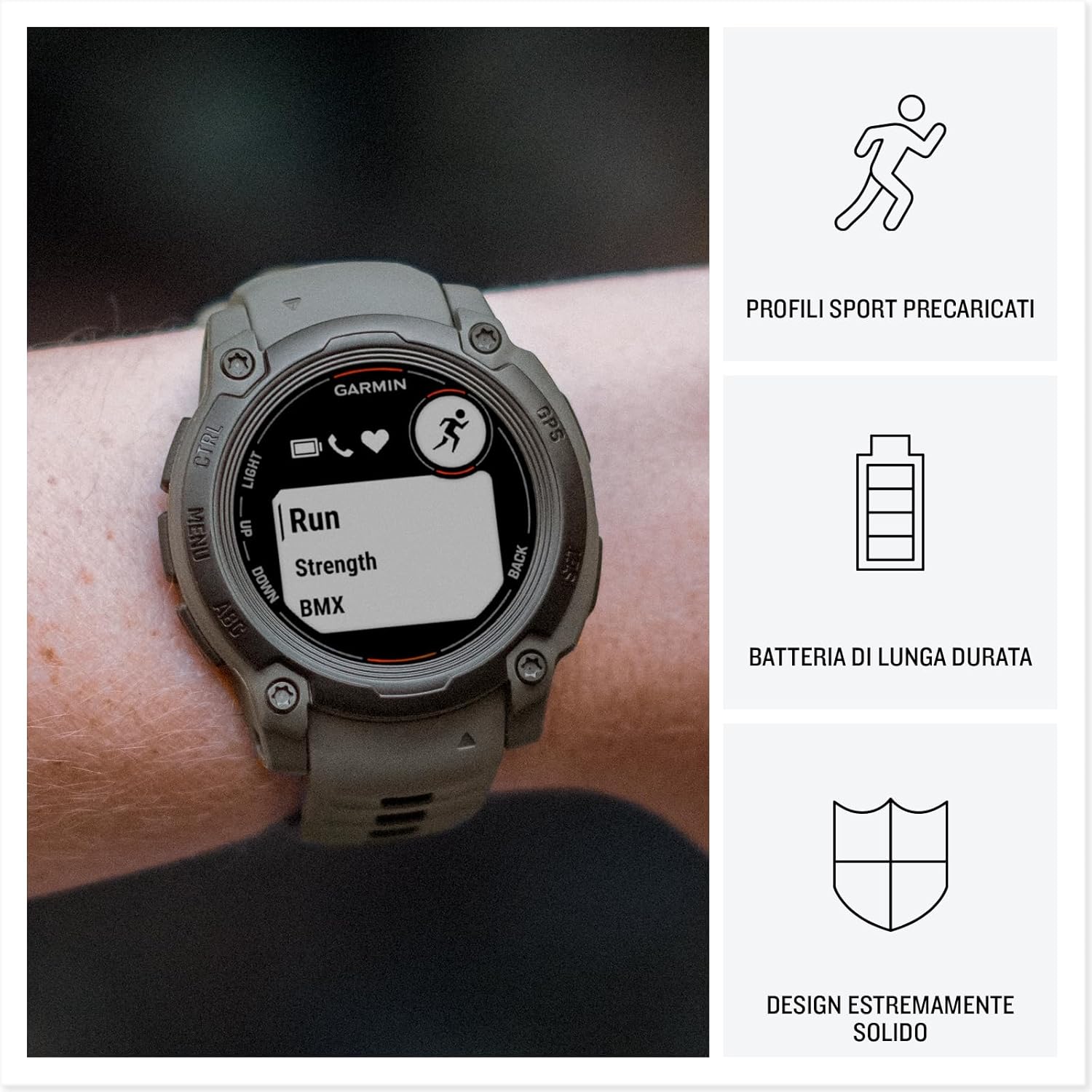 Garmin Instinct E - Smartwatch GPS 45mm, Electric Lime - immagine 3